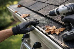 Leaf Protection Installation for Cleaner Gutters
